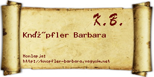 Knöpfler Barbara névjegykártya